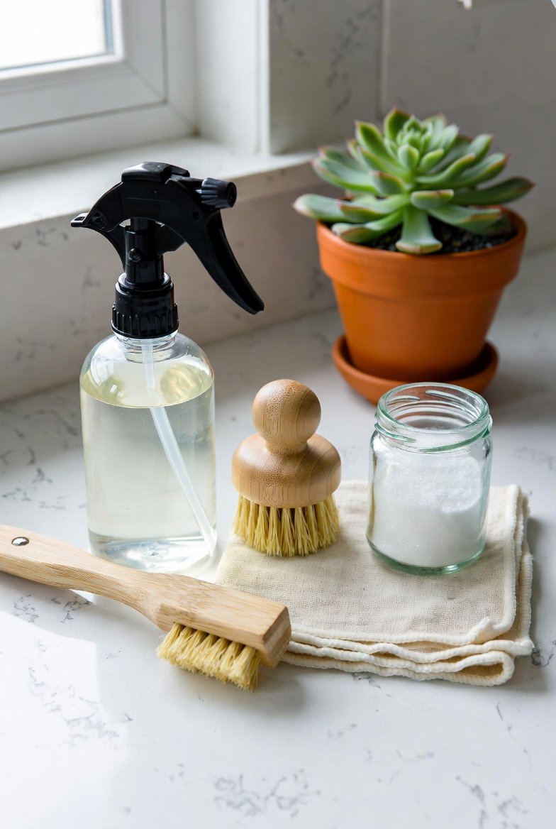 Cleaning product, brush, or satisfied client